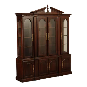Harden Georgian Style Cherry Breakfront China Cabinet Bookcase