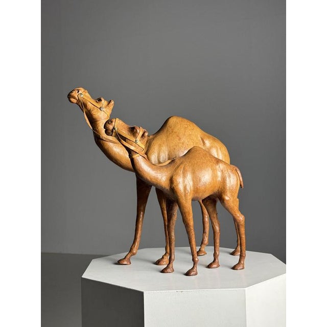 Leather Decorative Statues of Dromedaries, Set of 2 For Sale - Image 16 of 17