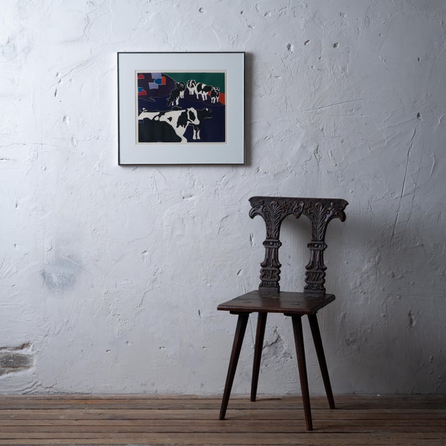 Woody Jackson (Vermont) A Woody Jackson lithograph of Holstein cows, unsigned. Jackson was the artist for Ben & Jerry’s....