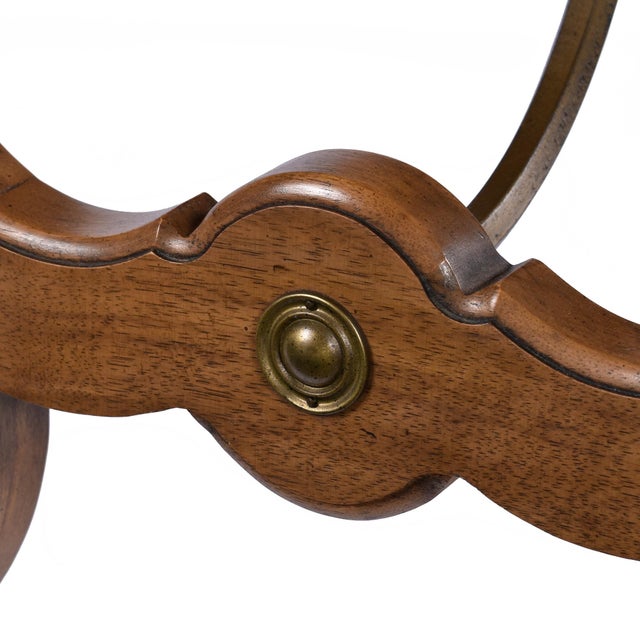 Restored Thomasville English Regency Style Pecan Desk or Console With Drawers For Sale - Image 11 of 14