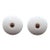 Pair of Vintage 1.25 In. White Ceramic Round Cabinet Knobs For Sale