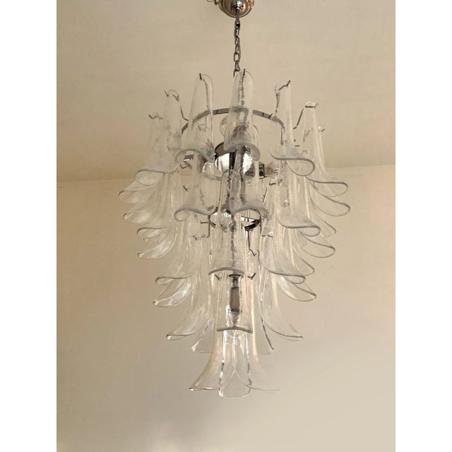 Contemporary Transparent "Selle" Murano Glass Chandelier For Sale - Image 4 of 13