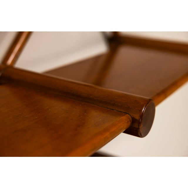 Wood Wall Shelf with Accompanying Side Table in Walnut, Italy, 1960s, Set of 2 For Sale - Image 7 of 12