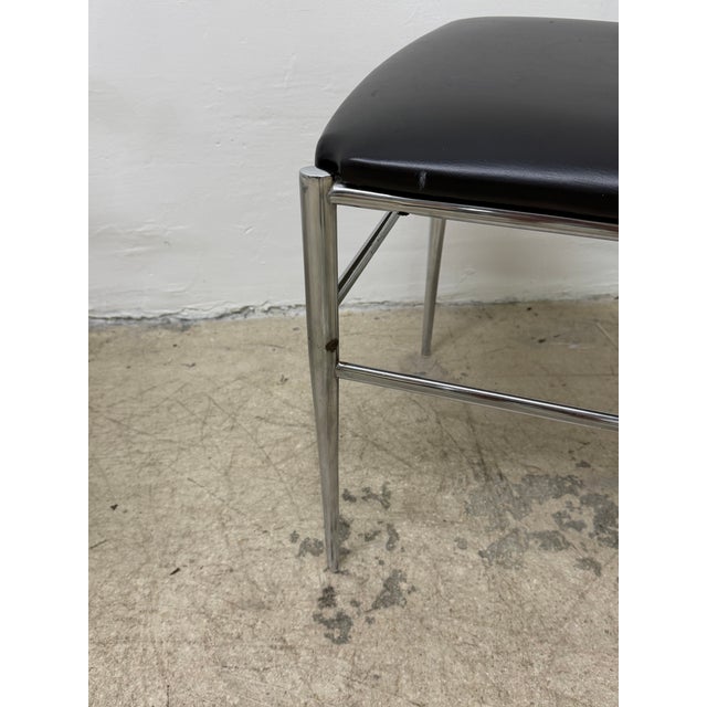 Otto Gerdau Chrome and Black Naugahyde Dining Chairs Circa 1960s - Set of Four For Sale - Image 17 of 18