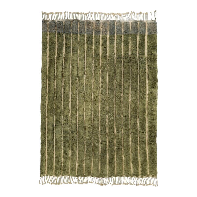 Premium Hand-Knotted Moroccan Wool Rug | 9'1" X 6'11" | One of a Kind For Sale