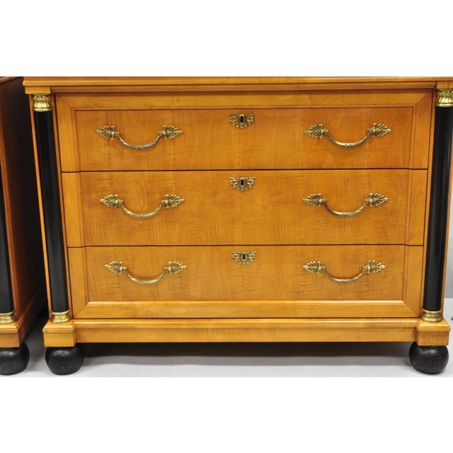 Late 20th Century Late 20th Century Thomasville Grand Classics Empire Biedermeier Maple Bachelor Chest Dresser, Pair For Sale - Image 5 of 18