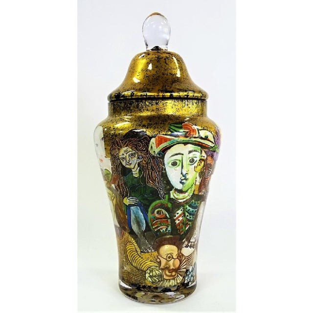 August Oster American XX century Hommage a Picasso - UNIQUE Ceramic Wheel thrown and manipulated earthenware, painted with...