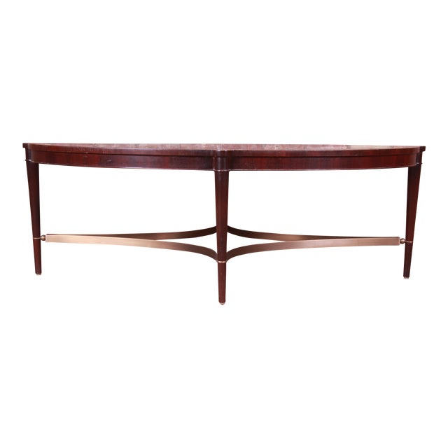 Thomas Pheasant for Baker Furniture Mahogany and Brass Coffee Table
