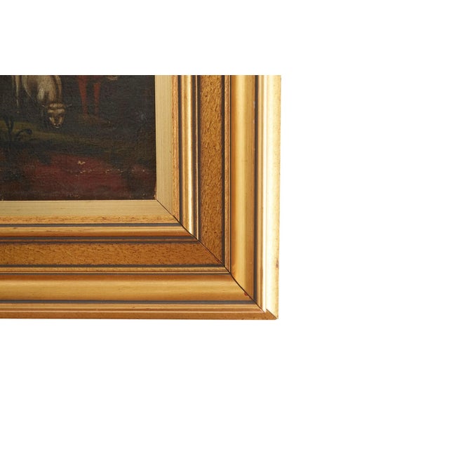 19th Century Dutch Figurative Hillside Scene Oil Painting, Framed For Sale - Image 9 of 11