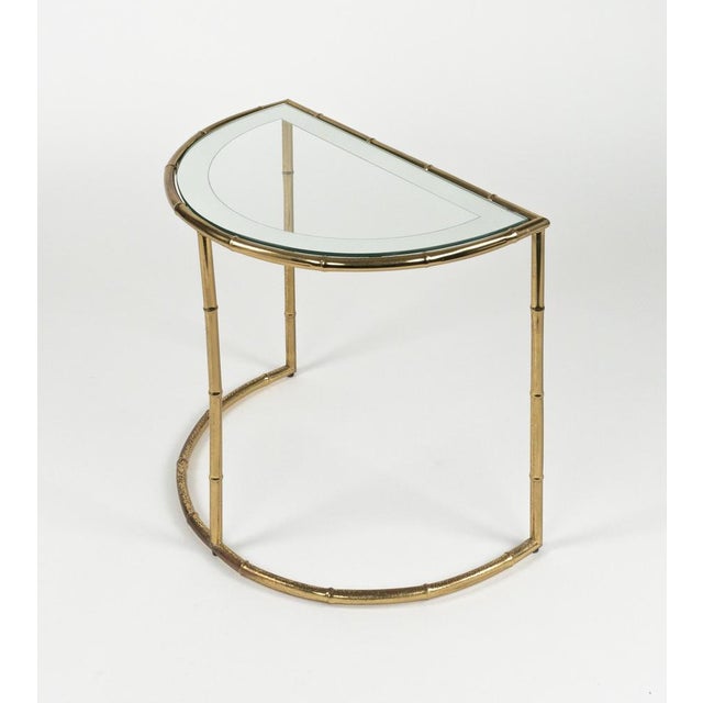 Mid-Century Modern Brass and Glass Nesting Tables, 1970s, Set of 2 For Sale - Image 16 of 18