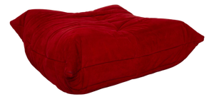 Togo Stool in Alcantara Red Coral Fabric by Michel Ducaroy for Ligne Roset