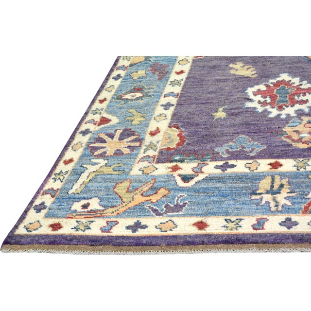 2010s Transitional Oushak Hand Knotted Fine Wool Rug,6'2"X9' For Sale - Image 5 of 6