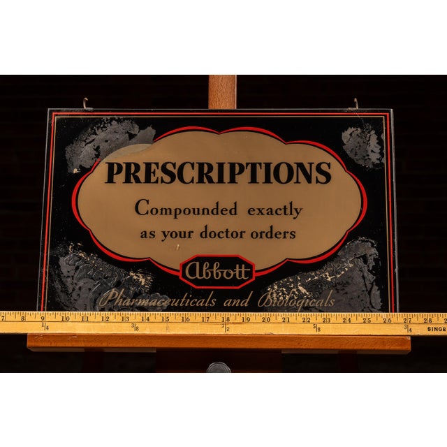 Abbott Pharmaceutical Prescriptions Reverse Glass Sign For Sale In Chicago - Image 6 of 6