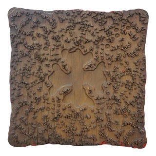 Antique French Wallpaper Printing Block Woodblock Stamp Press For Sale