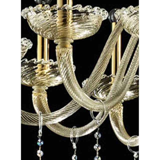 Imperial Gold Curls Murano Glass Venetian Chandelier by Simoeng For Sale - Image 4 of 9