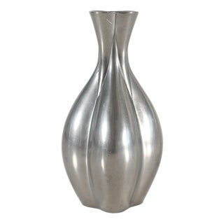Vintage Art Deco Decorative Vase in Polished Pewter by Just Andersen, 1960s For Sale