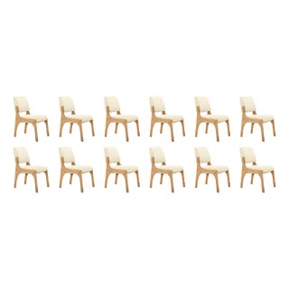 Arches II Dining Chairs in Oak and Bouclé from Insidherland, Set of 12 For Sale