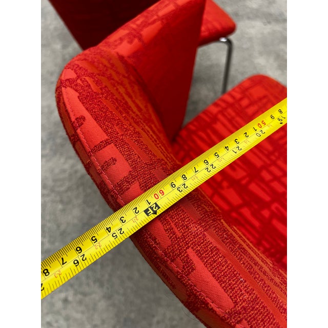 1970s Vintage Collection of Red Abstract Coalesse Steelcase Dining Chairs For Sale - Image 5 of 12
