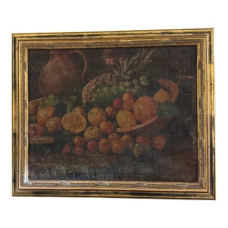 Antique European Oil Painting of Fruit For Sale