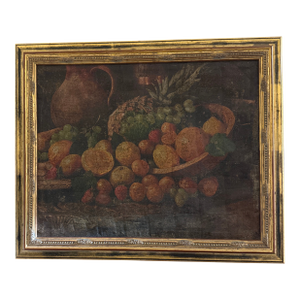 Antique European Oil Painting of Fruit
