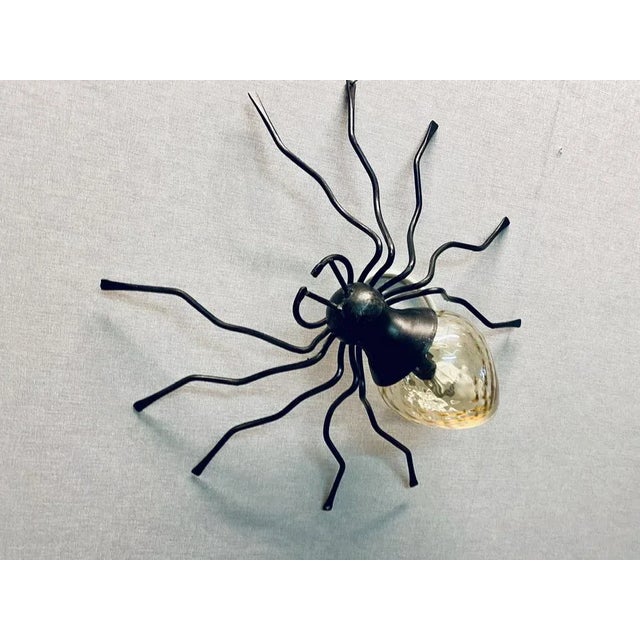Mid-Century Italian Modern Metal and Glass Spider Wall Lamp, 1950s For Sale - Image 6 of 9