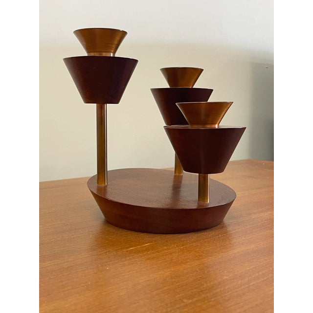 Mid-Century Modern Vintage American Modernist Studio Candelbra, Signed For Sale - Image 3 of 9