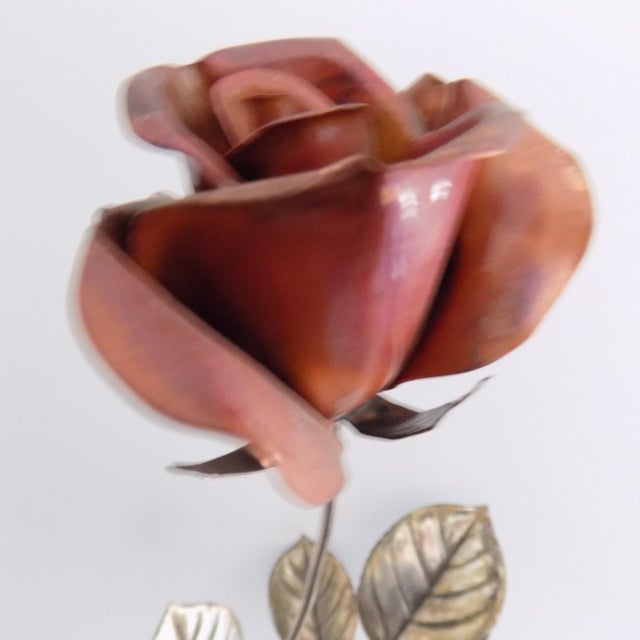 Vintage Italian Handmade Sterling Silver 925 Long Stem Enameled Red Rose, Padua, Italy, 1970s For Sale - Image 17 of 18