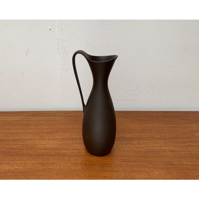 Brown Mid-Century German Minimalist Pottery Carafe Vase from Wormser Terra-Sigillata, 1960s For Sale - Image 8 of 16