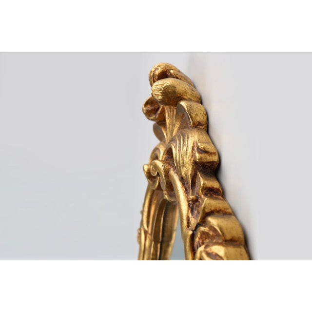 Glass Louis XV French Shell Mirror in Wood and Plaster, France, 1950s For Sale - Image 7 of 11