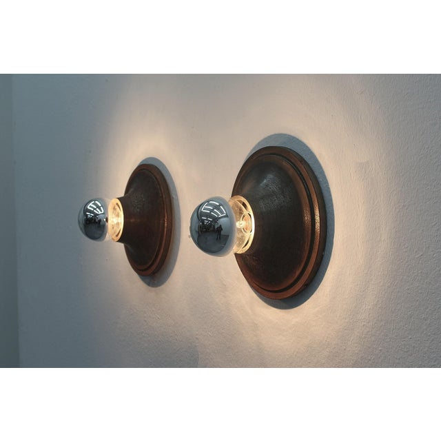 Brown Mid-Century Modern Italian Turned Bronze Wall Lamps, 1960s, Set of 2 For Sale - Image 8 of 18