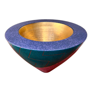 Postmodern Ceramic Decorative Center Bowl Signed by Japanese Artist Masuo Ojima. C 1980s