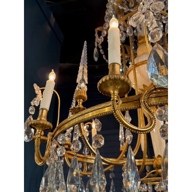 19th Century Italian Bronze, Bone and Crystal Chandelier For Sale In Dallas - Image 6 of 9