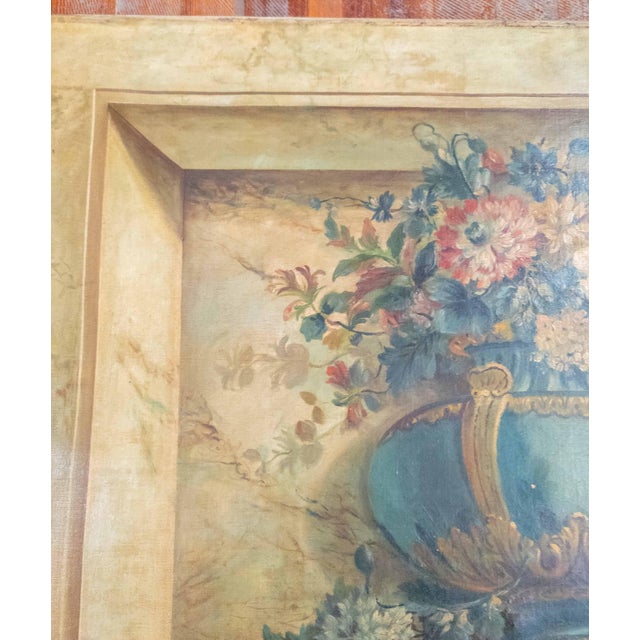 Textile 20th Century Italian or French Tromp l'Oeil Floral Painting For Sale - Image 7 of 18