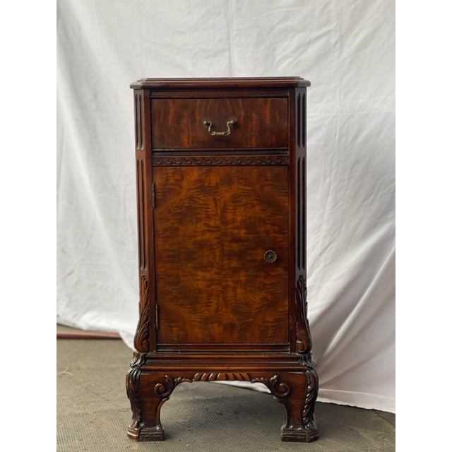 1970s Vintage Style Accent Table with Burl Wood Design in the Front Chairish