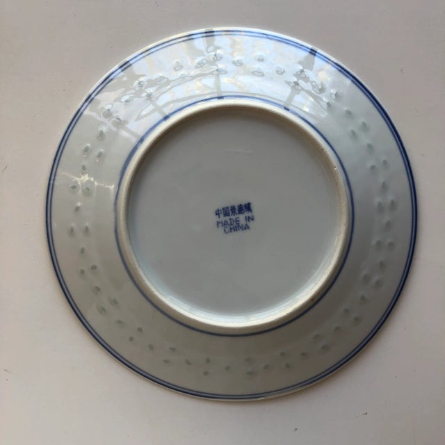 1990s 90's Blue & White Dragon Design Plate For Sale - Image 5 of 6