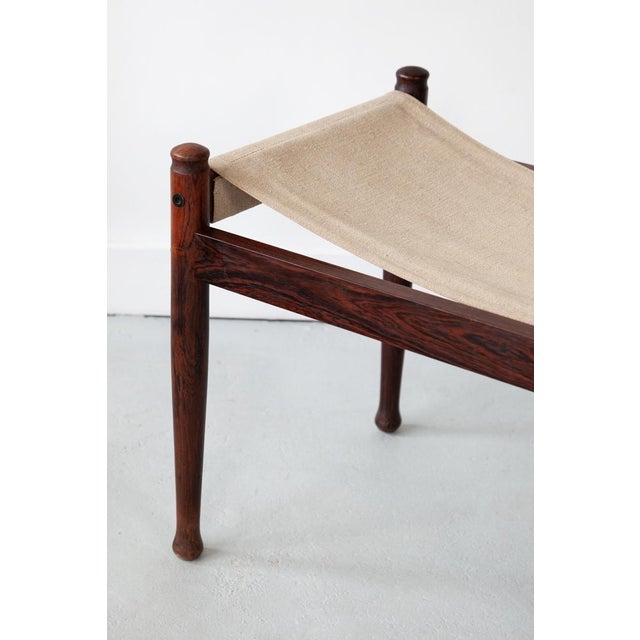 Beige Vintage Danish Safari Ottoman by Erik Wort, 1960s For Sale - Image 8 of 9