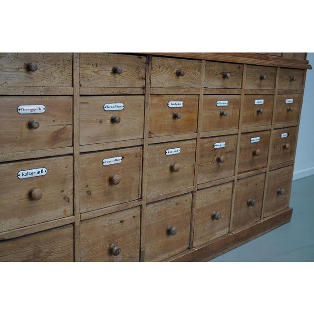 Large Antique Early 20th Century German Pine Apothecary Cabinet For Sale - Image 13 of 18