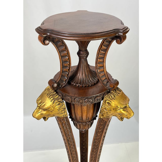 Mid 20th Century Neoclassical Empire Style Parcel Gilt Pedestals - A Pair For Sale - Image 5 of 18