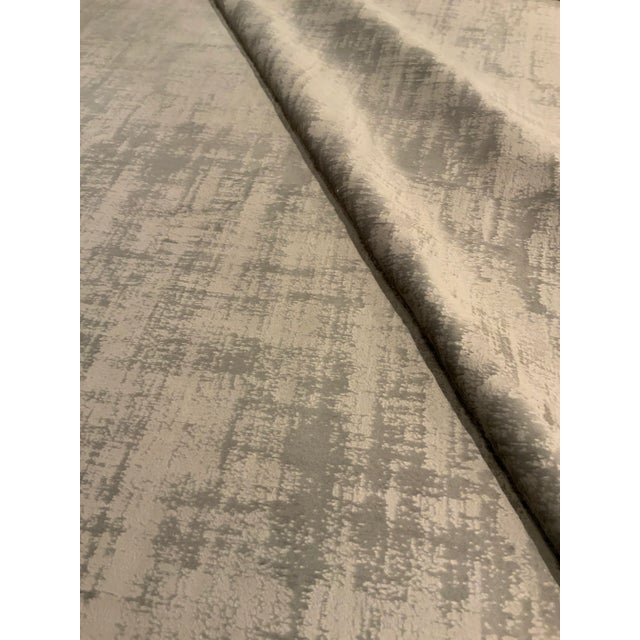 Abstract Abstract Modern Platinum Microfiber Velvet Designer Fabric - 7 Yards For Sale - Image 3 of 4
