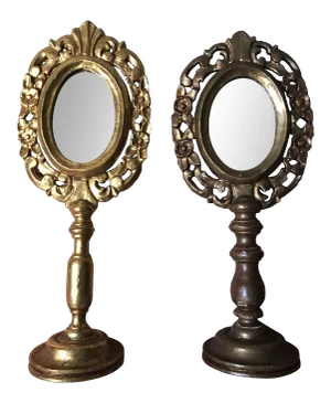 Late 19th Century Italian Carved Gilded Reliquary Stands Converted to Mirrors - a Pair