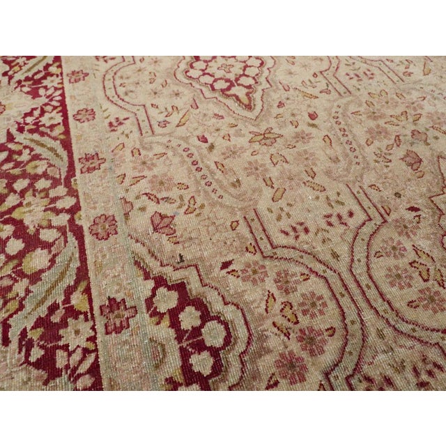 Rustic Galerie Shabab Collection Early 20th Century Persian Tabriz Accent Rug For Sale - Image 3 of 7