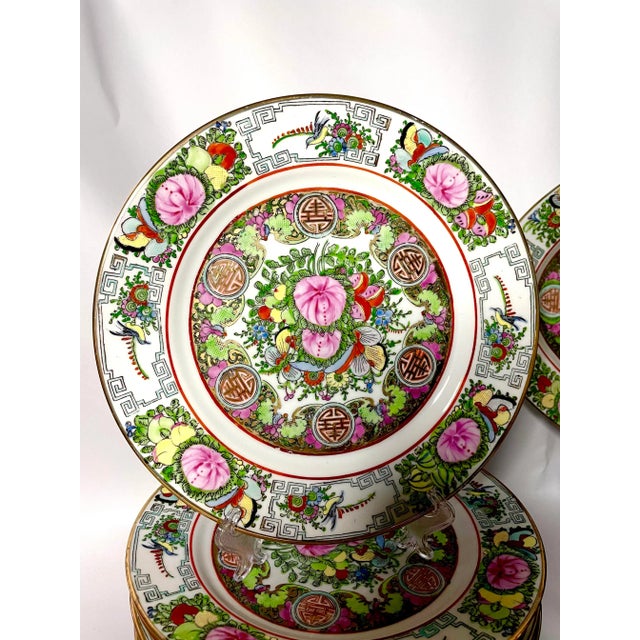 An exceptionally beautiful and complete 20-piece Chinese famille rose porcelain dinner service for eight, dating to circa...