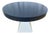 Modern Oval Dining Table Navy Blue White Pedestal Custom Lacquered Linen For Sale