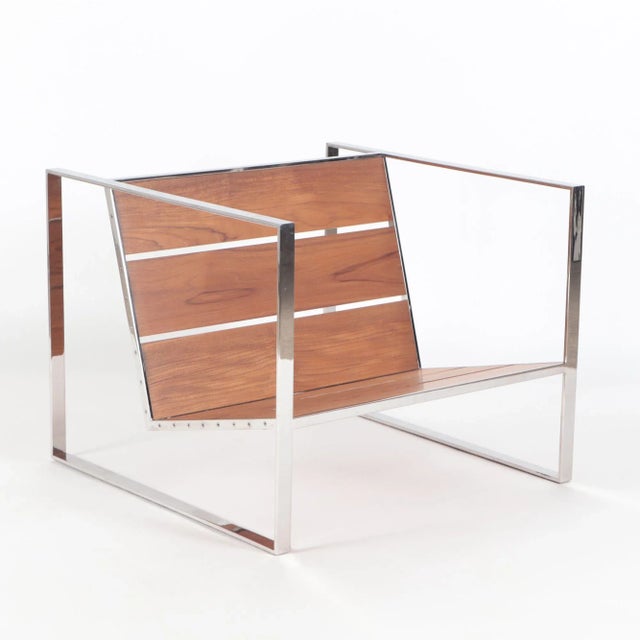 Contemporary "Tee" Solid Teak Indoor and Outdoor Club Chair Designed by Maximilian Eicke for Max Id Ny For Sale - Image 3 of 8