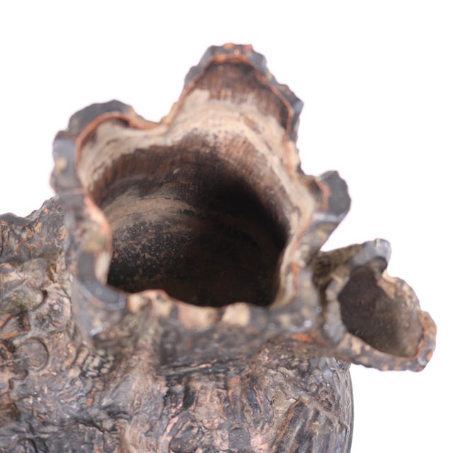 Brown Antique Late 19th Century Redware Pottery Cigar and Match Holder Stamped L&c For Sale - Image 8 of 12