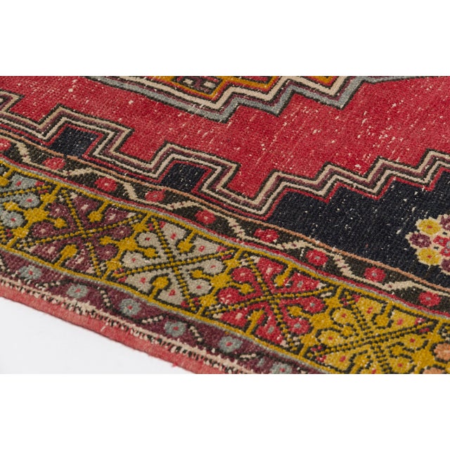 1960s Oushak Red Antique Wool Rug For Sale - Image 5 of 7