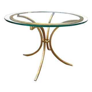 Gilt Round Iron Table Attributed to Roger Thibler For Sale