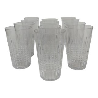Vintage Baccarat Crystal Goblets with Nancy Pattern, 1930s, Set of 12 For Sale