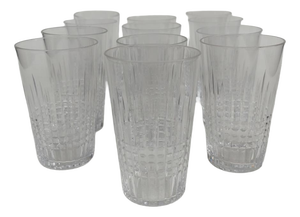 Vintage Baccarat Crystal Goblets with Nancy Pattern, 1930s, Set of 12