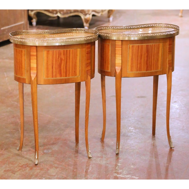 Pair of Early 20th Century French Louis XV Style Cherry Side Tables For Sale - Image 14 of 16